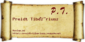 Preidt Tibériusz névjegykártya